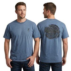 Browning Men's Blue Graphic T-Shirt Size 2XL Blue Short Sleeve Casual Tee